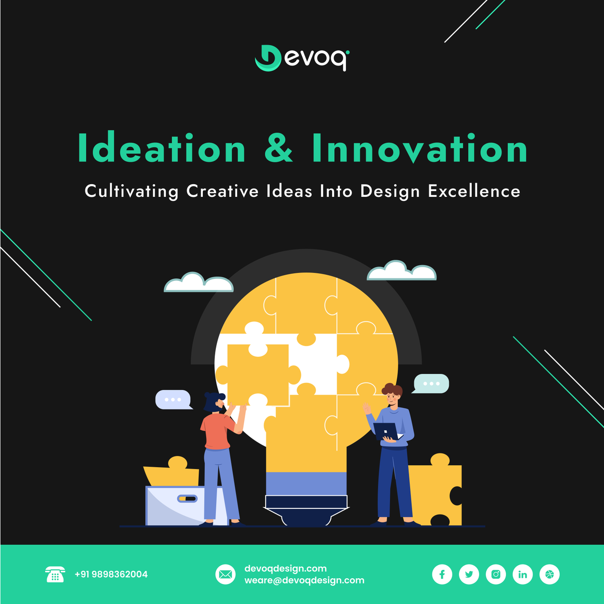 Unlocking Creativity: Where Ideas Take Flight ✨ With Devoq Design, Our Creativity Soars to New Heights.

#UXDesign #UIDesign #UserExperience #UserInterface #UIUX #DesignThinking #UXResearch #InteractionDesign #DigitalDesign #WebDesign #MobileUX #ProductDesign #UXStrategy #Devoq