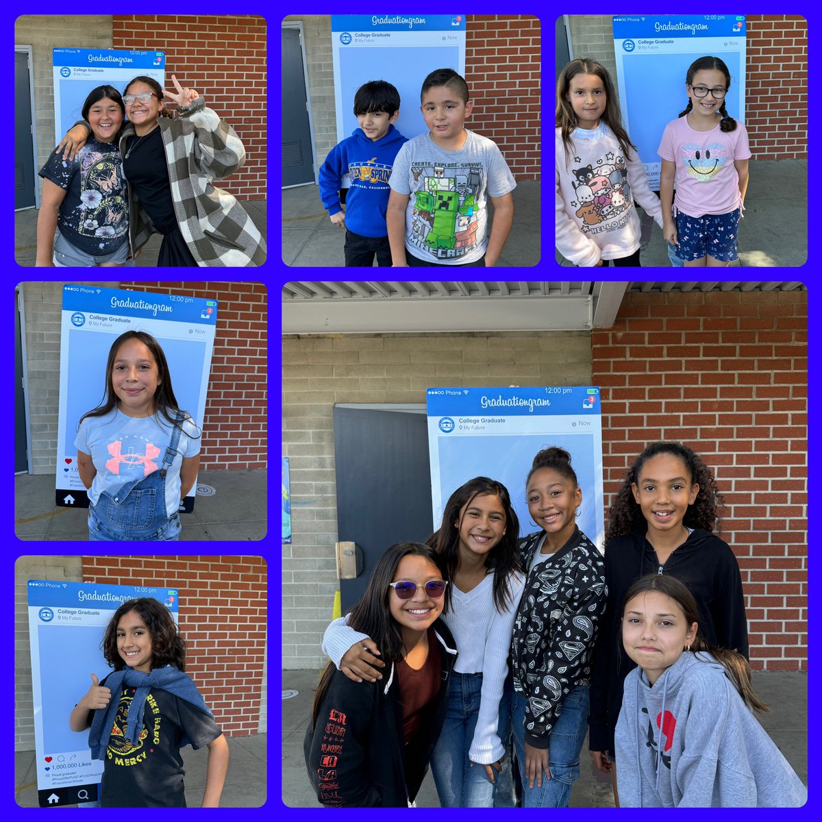Our Cougars posing through “College Gram” to show they’re College Ready! 🎓✨ <a href="/PomonaUnified/">Pomona Unified School District</a> <a href="/GoldenSprinPUSD/">Golden Springs Elementary</a>
