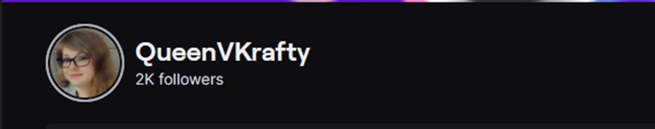 We....have...DONE IT!!! 2K on Twitch is now achieved!!! This Saturday will have marked exactly 1 year since V has begun this journey. It is so surreal - I am so proud of you, <a href="/QueenVKrafty/">V Krafty</a>  Love you dear!!
#twitchstreamer #proudhubby #ttv #crafting