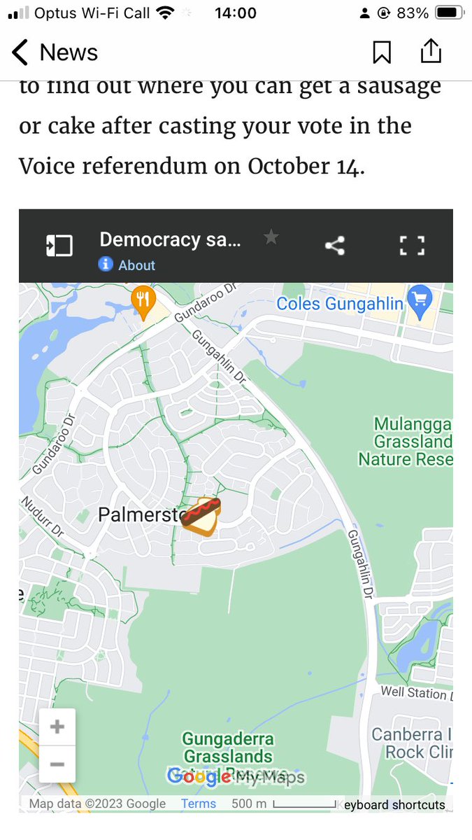 Astrochicky's tweet image. Location of a polling place near my suburb 😂😂