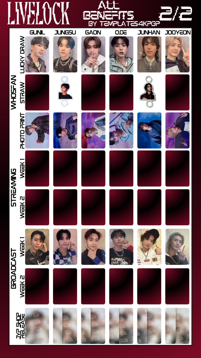 Xdinary Heroes Livelock Album Benefit POB Photocard pc template