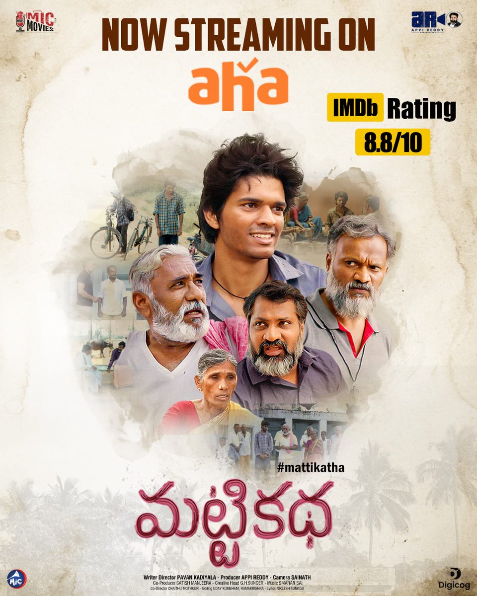 teluguvision_'s tweet photo. The journey begins now. #Mattikatha is officially streaming on @ahavideoIN Watch now!

#Mattikatha #AhaVideoIn #WatchNow 

▶️https://t.co/Cy19IMjcq3

@Appireddya @ajeyved @Mic_Movies @Mictvdigital
@smaransai @Pa1Kadiyala @itsbalveersingh https://t.co/lX4IhHZYyY