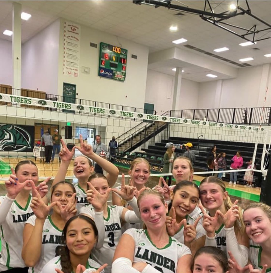 LVHS_Volleyball's tweet photo. Tigers get the big Conference win in 5 over #3 Lyman. Isabella Byrd also surpasses 1000 Assists! #TigerWyo @wyopreps https://t.co/qeNcGIGHsS