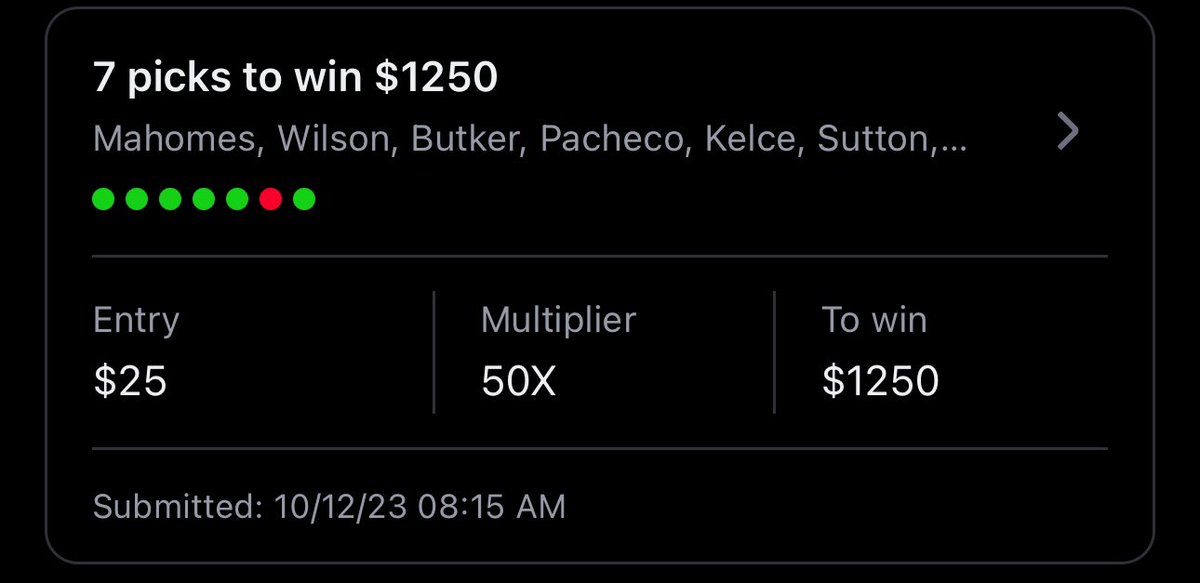 jgalaviz23's tweet photo. Thanks @SuttonCourtland .5 yard away from 1.2K hate you lol 🫠 #chiefs #broncos #sutton #russlewilson #DraftKings #betr @betr https://t.co/w7bHiMmy9d