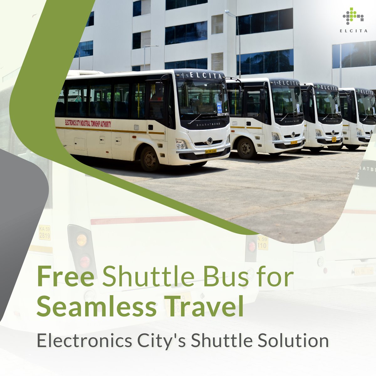 ELCITA_IN's tweet image. Say goodbye to travel hassles! 
Enjoy a seamless commute with ELCITA&apos;s FREE Shuttle Bus service in Electronics City. 

#ELCITA #ShuttleBus #EasyCommute #ElectronicsCity #ShuttleService