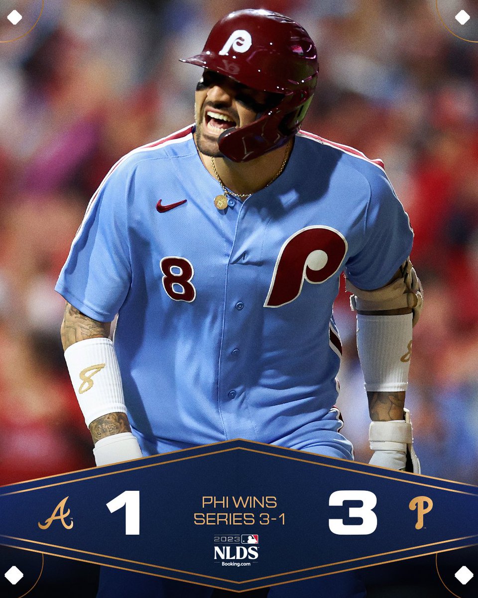 MLB's tweet photo. The @Phillies are 26-11 in the #postseason at The Bank - the best postseason record in history for any team at a home venue (min: 20 games).

On Monday they will host Game 1 of the #NLCS. https://t.co/FNOs7Mwfh0