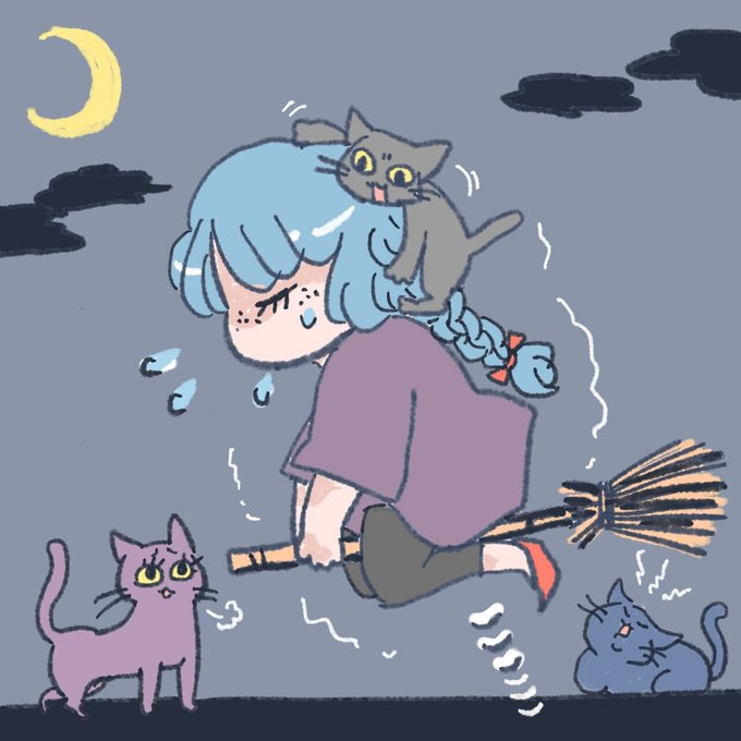 絵描きさんのおまつりインクトーバー!  今日のお題は 13.上昇  ハロウィンにむけてがんばえ〜  #インクトーバー #inktober #inktober2023day12