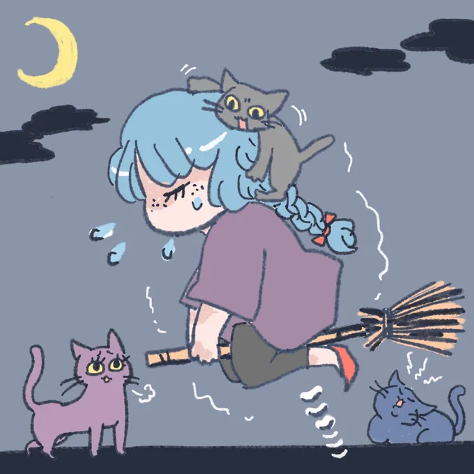 絵描きさんのおまつりインクトーバー!  今日のお題は 13.上昇  ハロウィンにむけてがんばえ〜  #インクトーバー #inktober #inktober2023day12