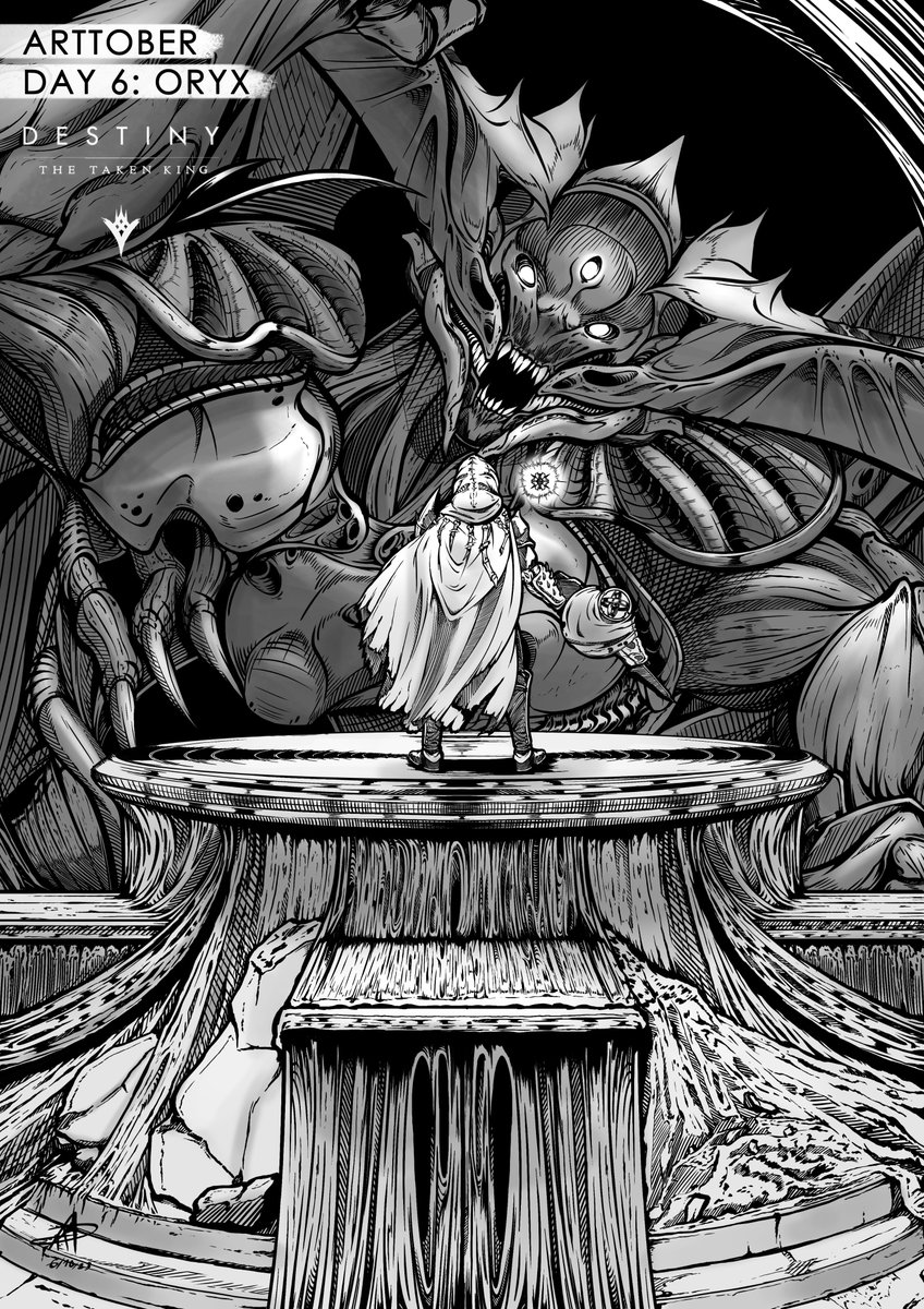 andresangulo_ad's tweet photo. #arttober2023 Day 6 and today #oryxthetakenking from #destinythegame finally made it to the party... I'm nearly a week behind, but hey what can you do right?

#inkedart #digitalart #arttoberday6 #gameart  #thetakenking #kingsfallraid #destiny2 #toomanylines #inktober2023 #bungie https://t.co/ikHePZbhkq