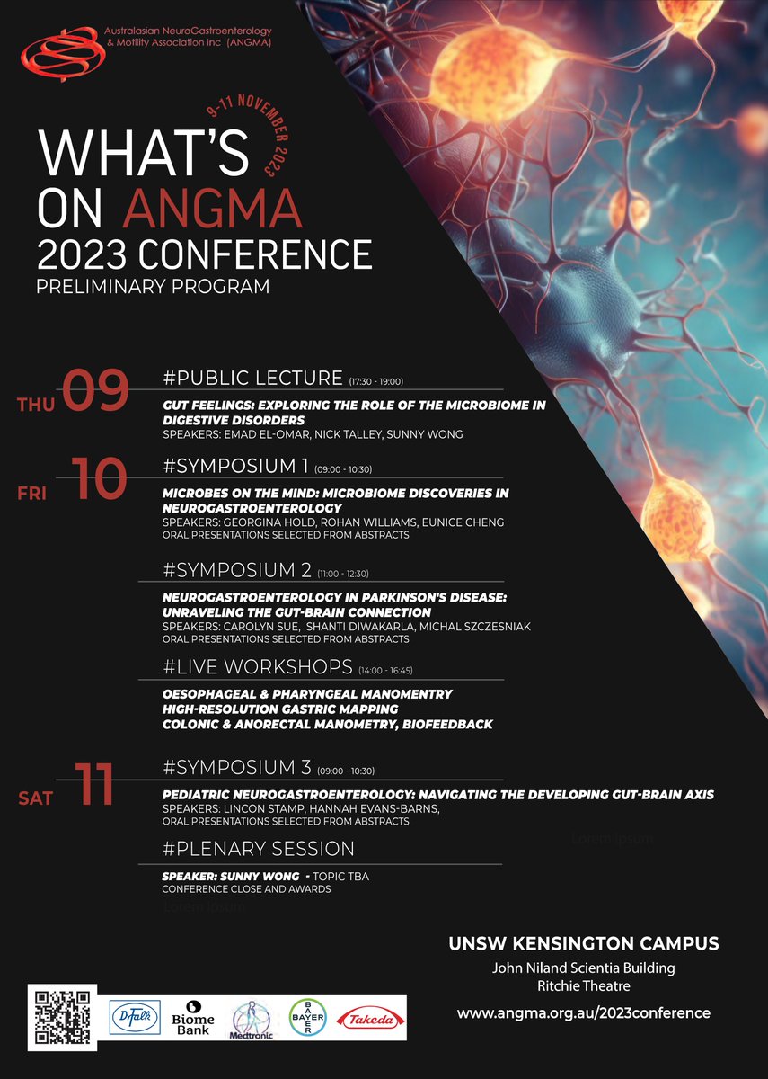 The annual ANGMA conference is back!! 9-11 Nov 2023 at UNSW 🥳🥳🥳
Early bird registrations now open! angma.org.au/2023conference
Prelim program 👇