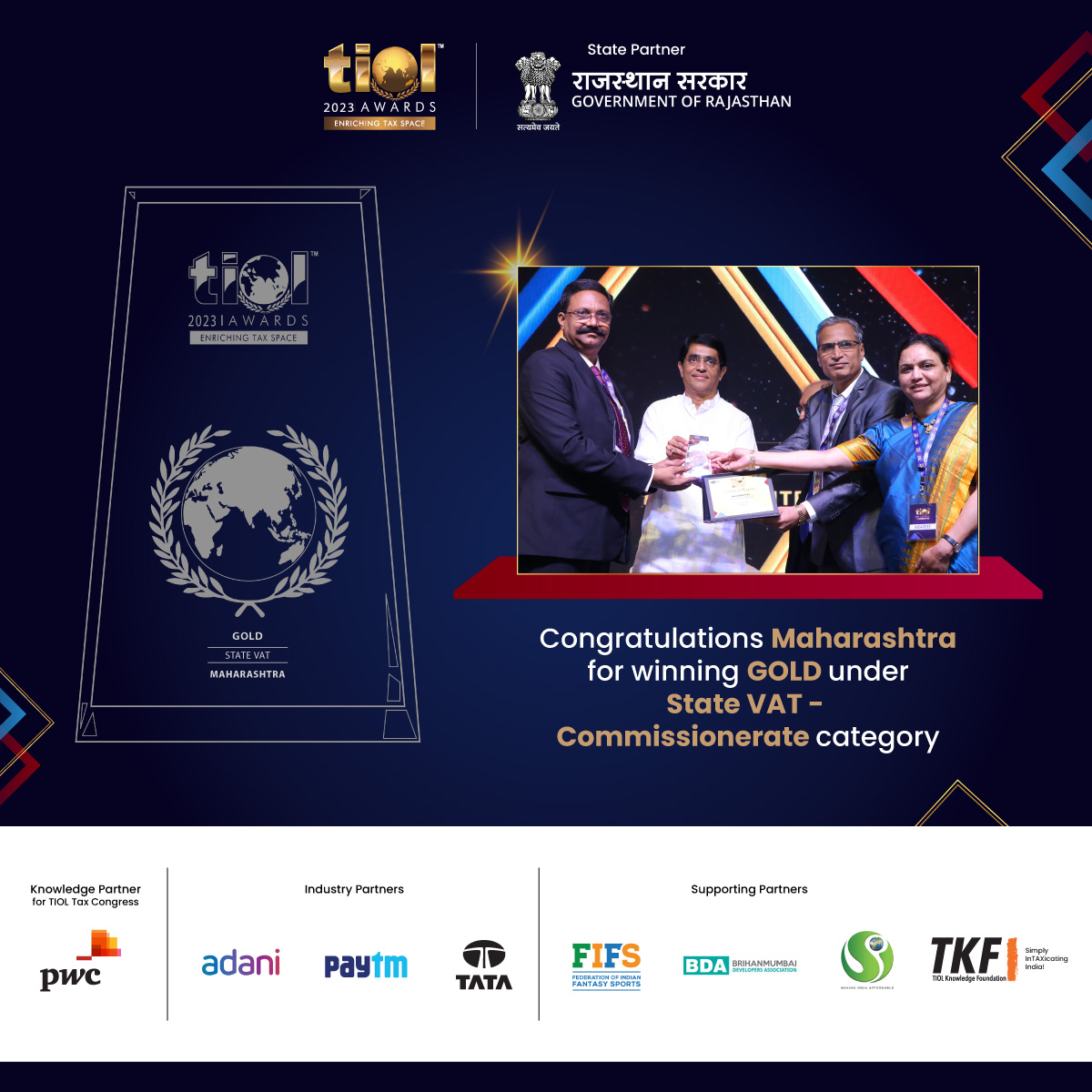TiolAwards's tweet photo. TIOL Knowledge Foundation congratulates winners of the State VAT - Tax Commissionerates category.

@cbic_india @FinMinIndia @nsitharamanoffc @BugganaRaja @PwC_IN @AdaniOnline @Paytm @TataMotors @FIFS_Official @signatureglobal @gautammehra99 https://t.co/GJ1S6ysOip