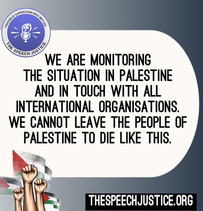 WE ARE MONITORING THE SITUATION IN PALESTINE AND IN TOUCH WITH ALL INTERNATIONAL ORGANISATIONS. WE CAN't LEAVE THE PEOPLE OF PALESTINE TO DIE LIKE THIS. #StandWithGaza #StandWithPalestine