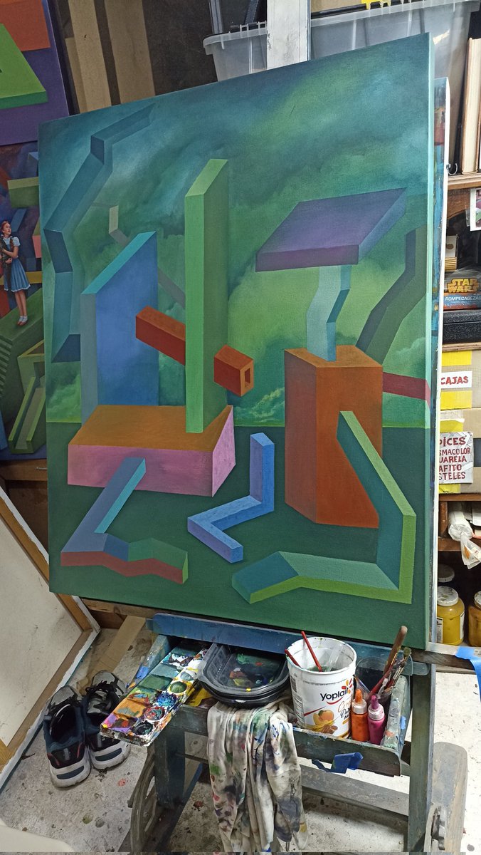 tomas_hache's tweet image. Pintando esta pieza, ya casi la termino, estoy en la etapa.mas.critica del cuadro, cuando tengo que decidir sila dejo así o avanzo más.
#pintando #desdeeltaller #IsraelPalestineConflict