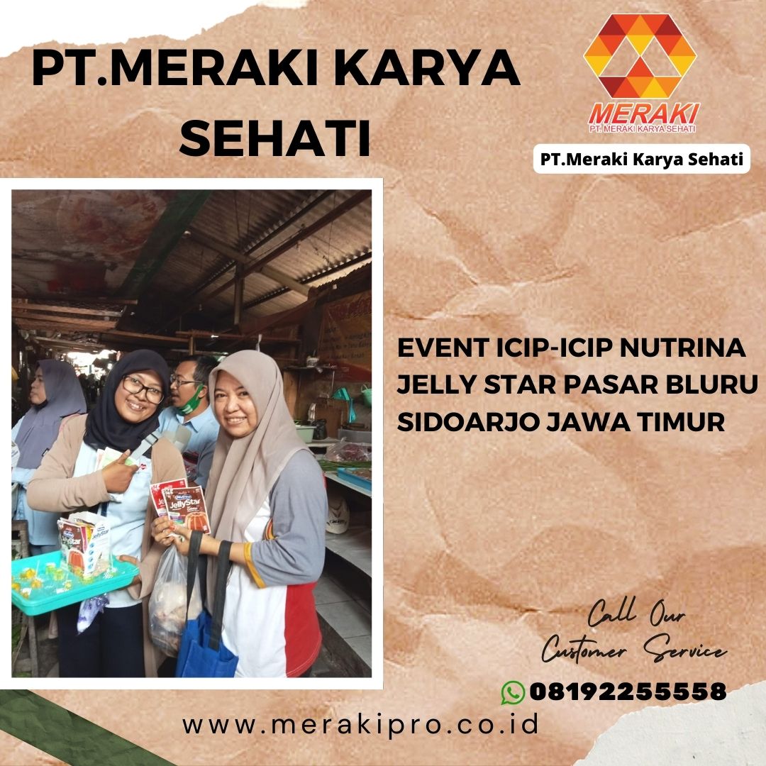 IdMeraki's tweet photo. Event Icip-Icip Nutrina Jelly Star di Pasar Bluru Sidoarjo--PT.Meraki Karya Sehati

#meraki #merakikaryasehati #merakipro #event #sidoarjo #jawatimur #advertising #advertisingindonesia https://t.co/zC7RZidDIr