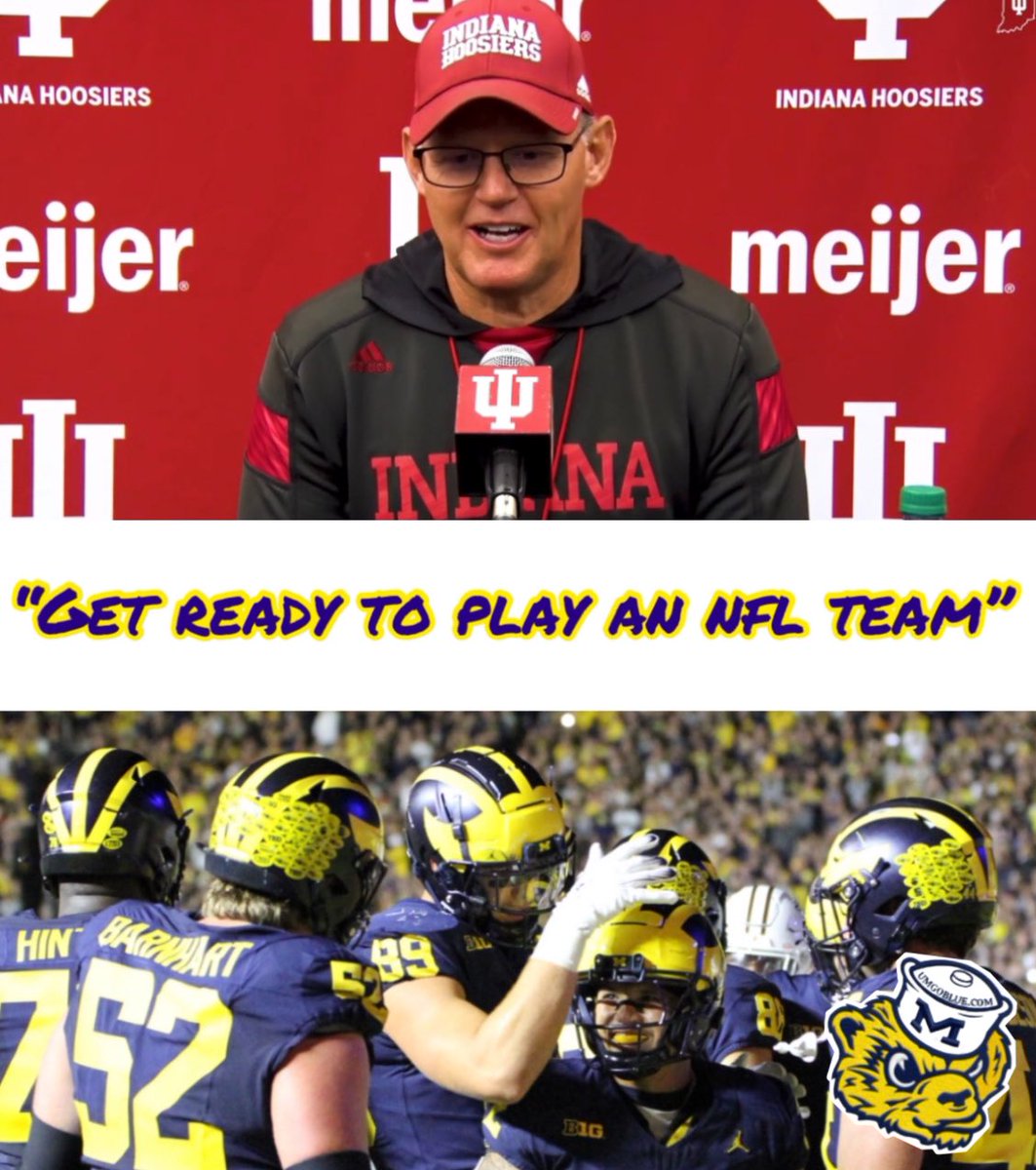 On his weekly radio show Indiana HC Tom Allen said he spoke with another Big Ten coach about Michigan - and the coach told him the following 〽️ #GoBlue