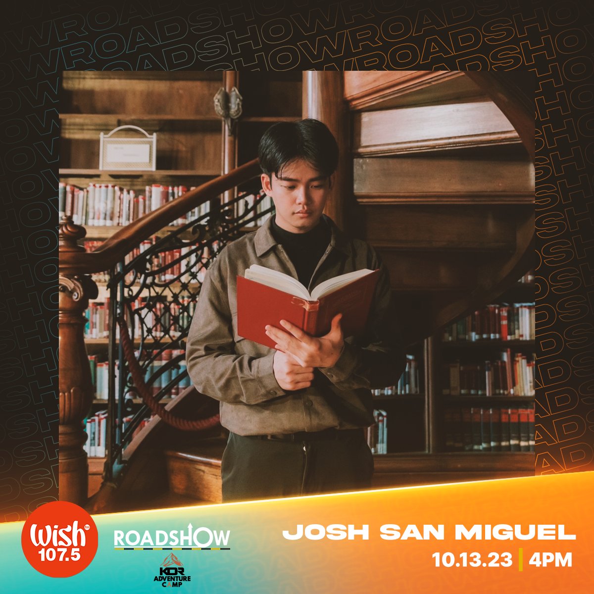 Singer-guitarist <a href="/Chenpangan/">Chen Pangan</a>, boyband project KINDRED, and up-and-coming singer Josh San Miguel will treat you to their live Wish Bus performances on today's Roadshow!

Watch them perform live at KDR Adventure Camp in Bataan. Show starts at 4 p.m. PHT.