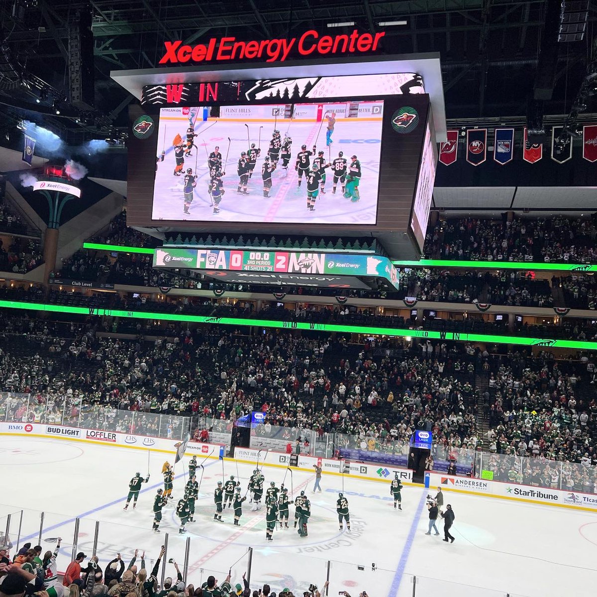 ticasino's tweet photo. Congratulations to the @mnwild on their Home Opener win! We wish you the best this season! 💚

If you’re at a Wild game, be sure to visit us by section 124 to win prizes for The Island! ✨

#destinationfun #mnwild #stateofhockey #letsplayhockey https://t.co/KqohI0j45l