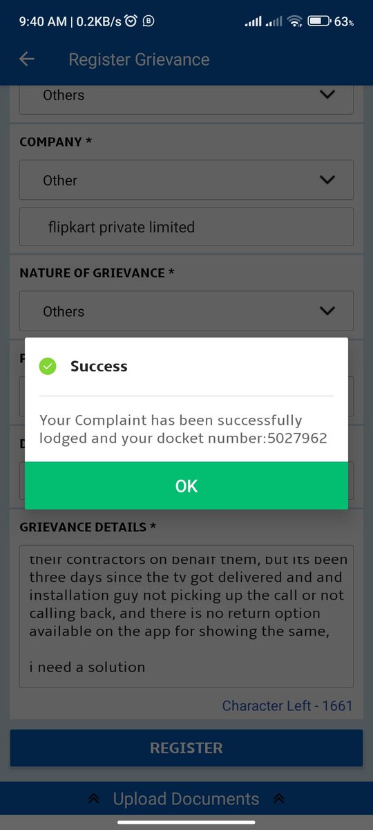 gotnocashe's tweet photo. @flipkartsupport @Flipkart  its been 3 days my tv got delivered and installation not done yet, see you on NCH. https://t.co/foi6gMNAEi