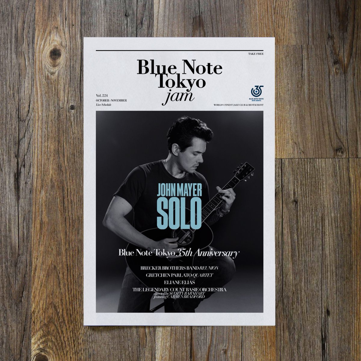 John Mayer ブルーノート東京 ポスター John Mayer Solo at Blue Note