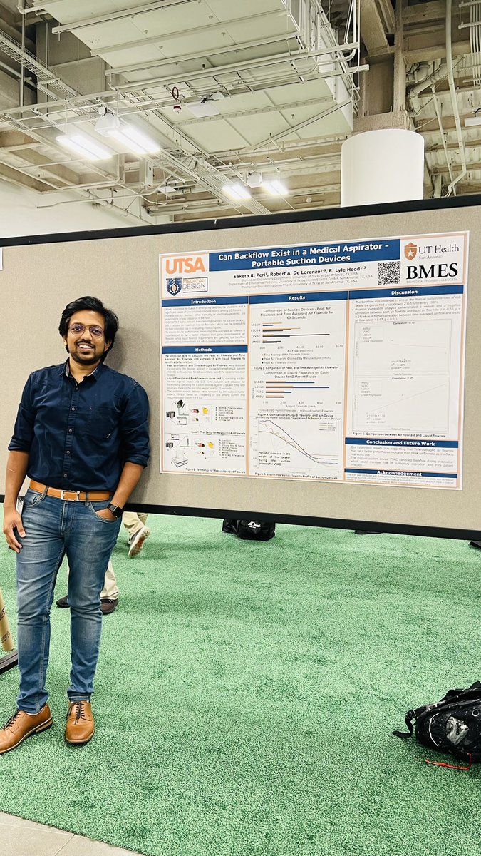 MDI_Lab's tweet photo. #MDILab presents their first poster at #BMES2023 highlighting the gaps in the standards for gauging the performance of the suction devices. The whole team enjoys the conference. Well done! @BMESociety…… @BMEGS_SA @UTSA https://t.co/JRyxEX0jnc