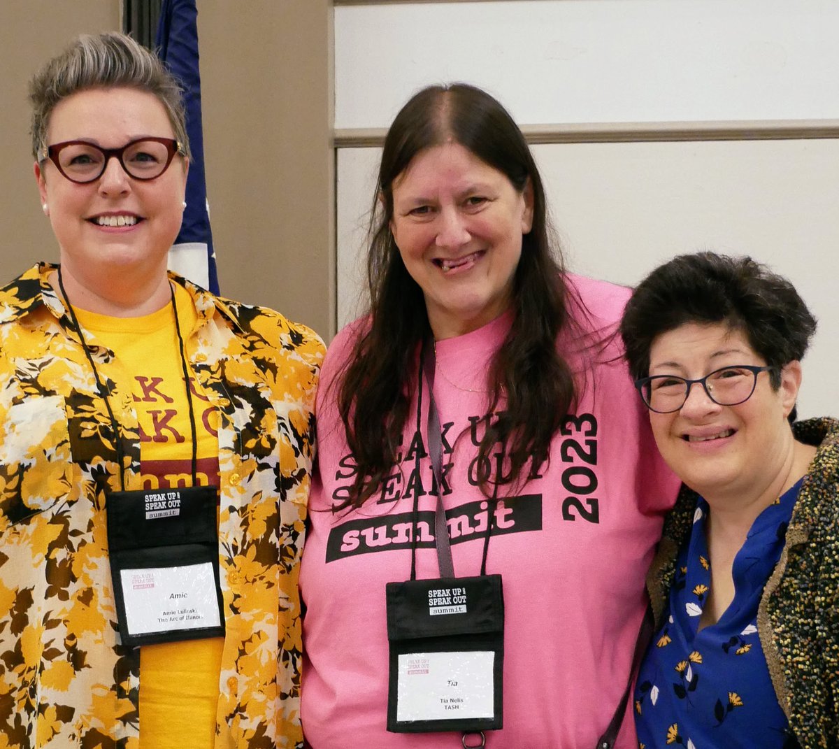 IllinoisLEND's tweet photo. Our own Self Advocacy Coordinator and leader, Tia Nelis with @AUCDNews  Liz Winetroff at #SUSO2023 and Amie Luiski from the Arc of IL. https://t.co/VKAMciWjVa