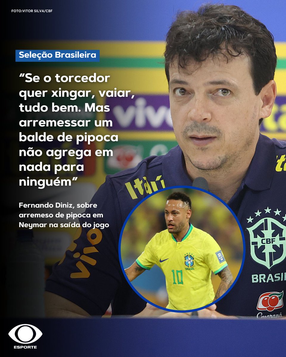 Fernando Diniz destaca calor em Cuiabá após empate com Venezuela por 1 a 1  e sai em defesa de Neymar, após sofrer ataque de balde de pipoca,  arremessado por torcedor