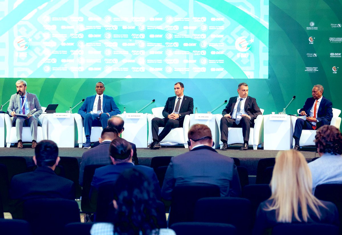 Zemedeneh's tweet photo. #Türkiye-Africa business forum held here in Istanbul yesterday focused on:

*Infrastructure
*Manufacturing
*Tech
*Trade finance
*Aviation
*Defense
*Agro
*Tourism

Thank you for inviting me to speak on a great panel with 4 other business leaders.

#TABEF #Nigeria #Ethiopia #Kenya https://t.co/1uhMH8Evp3