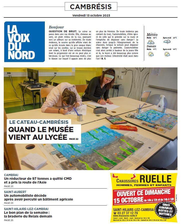 Bonjour à tous, voici la une de votre édition du jour. Et retrouvez l'actualité du territoire en direct tout au long de la journée sur notre site 👉lavoixdunord.fr/region/cambrai…