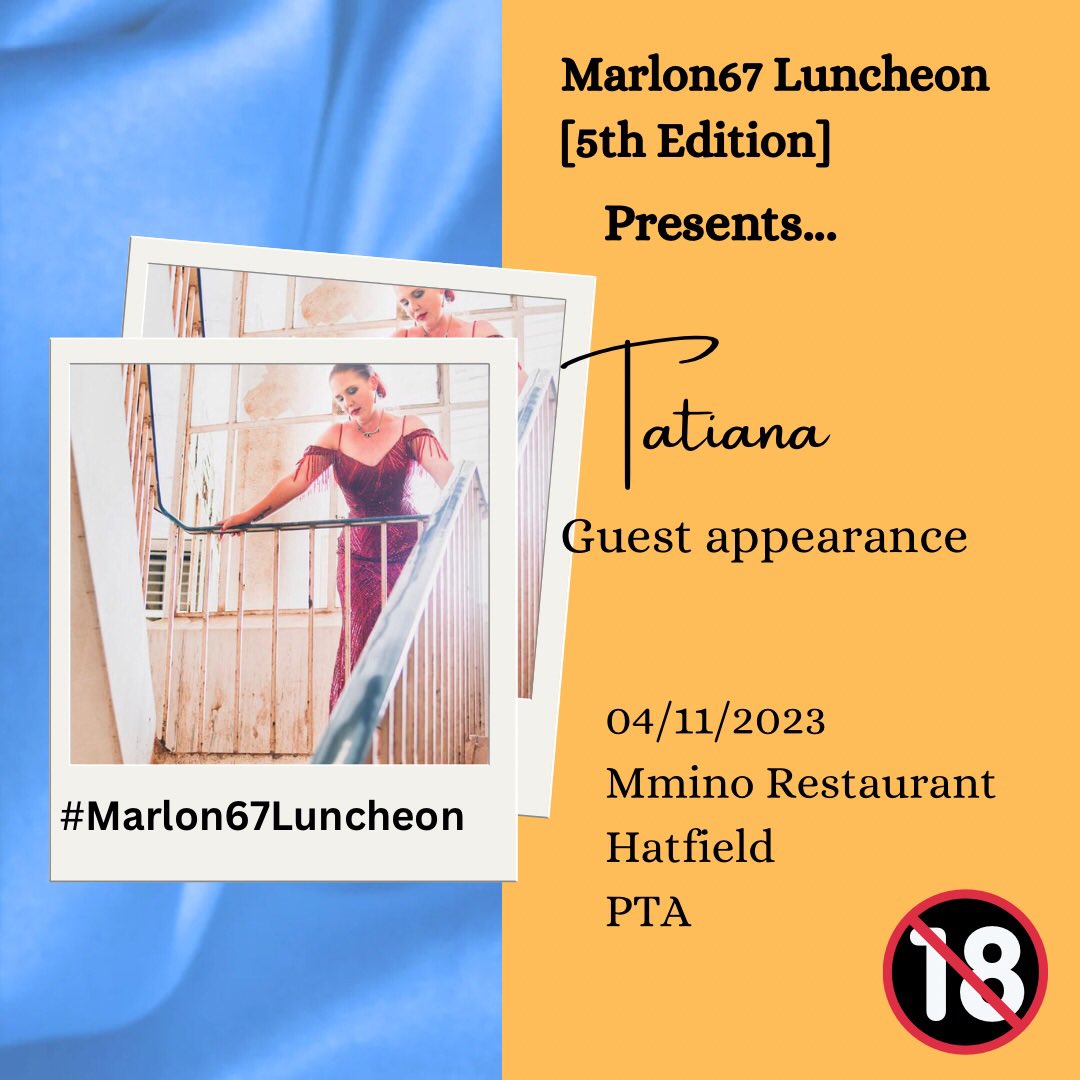 marlon67_'s tweet photo. Introducing Tatiana - stripper and professional rhinestoner will be at the 5th Edition of #Marlon67Luncheon 💛

Who’s coming? 

Tickets: https://t.co/QhoRNrZlci https://t.co/Mztu9bCMfh