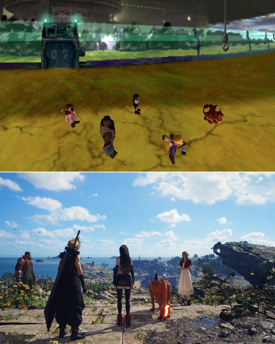 FFVIIR_CLOUD's tweet photo. 原作から『ファイナルファンタジーVII リバース』にかけてグラフィックがどのように進化したのか分かる写真を一挙大公開⚔

他のシーンの違いはぜひ本編でお確かめください！

#FF7 #FF7R https://t.co/obvkv5Poeg