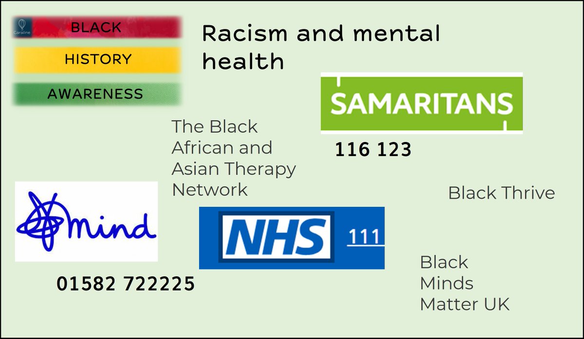 Caraline (@caralineed) on Twitter photo If you experience mental health due to racism, you must reach out. There are people out there who are there to listen to you. Racism is not OK! #blackhistoryawarness #makechange #caralineed @mindcharity <a href="/samaritains/">Les samaritains</a> If you experience mental health due to racism, you must reach out. There are people out there who are there to listen to you. Racism is not OK! #blackhistoryawarness #makechange #caralineed @mindcharity <a href="/samaritains/">Les samaritains</a>