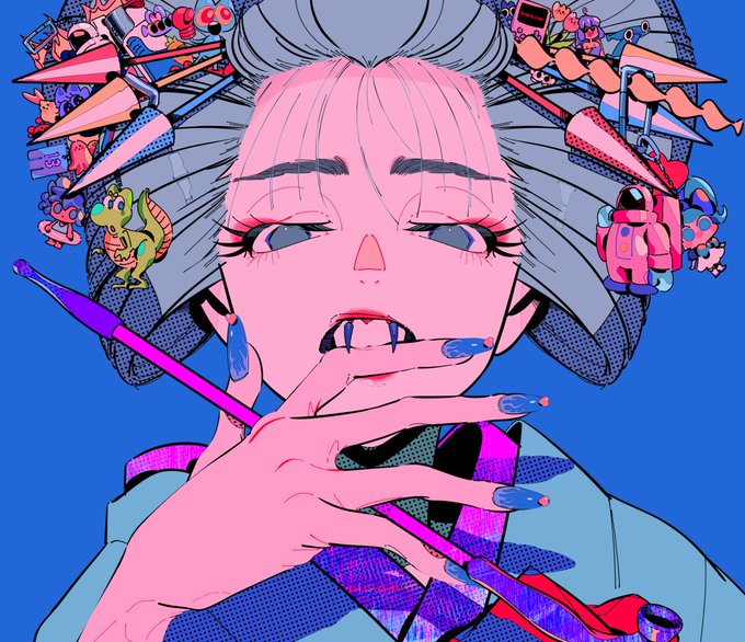 「hair ornament smoking pipe」 illustration images(Latest)