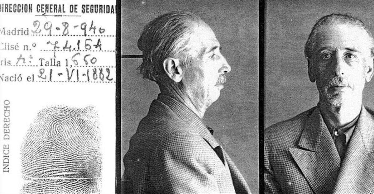 omnium's tweet photo. Avui fa 83 anys que el president Lluís Companys va ser afusellat per la dictadura franquista al castell de Montjuïc. Tenia 58 anys. L'últim que va cridar va ser "Per Catalunya!"  

França i Alemanya han demanat perdó per la seva detenció i deportació. L'Estat espanyol no. https://t.co/xkg1N8ZyQ7