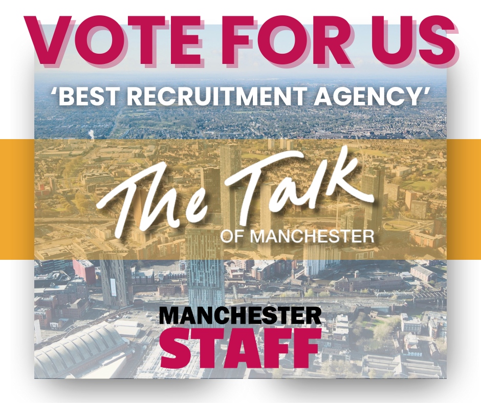 Manchester Staff have been nominated for the Talk of Manchester awards for 'Best Recruitment Agency' 

Please go and vote for us! Follow the link in bio, input your name and email, scroll to number 26 and vote! 

Thank you so much for voting!

thetalkofmanchester.co.uk/pages/vote-now