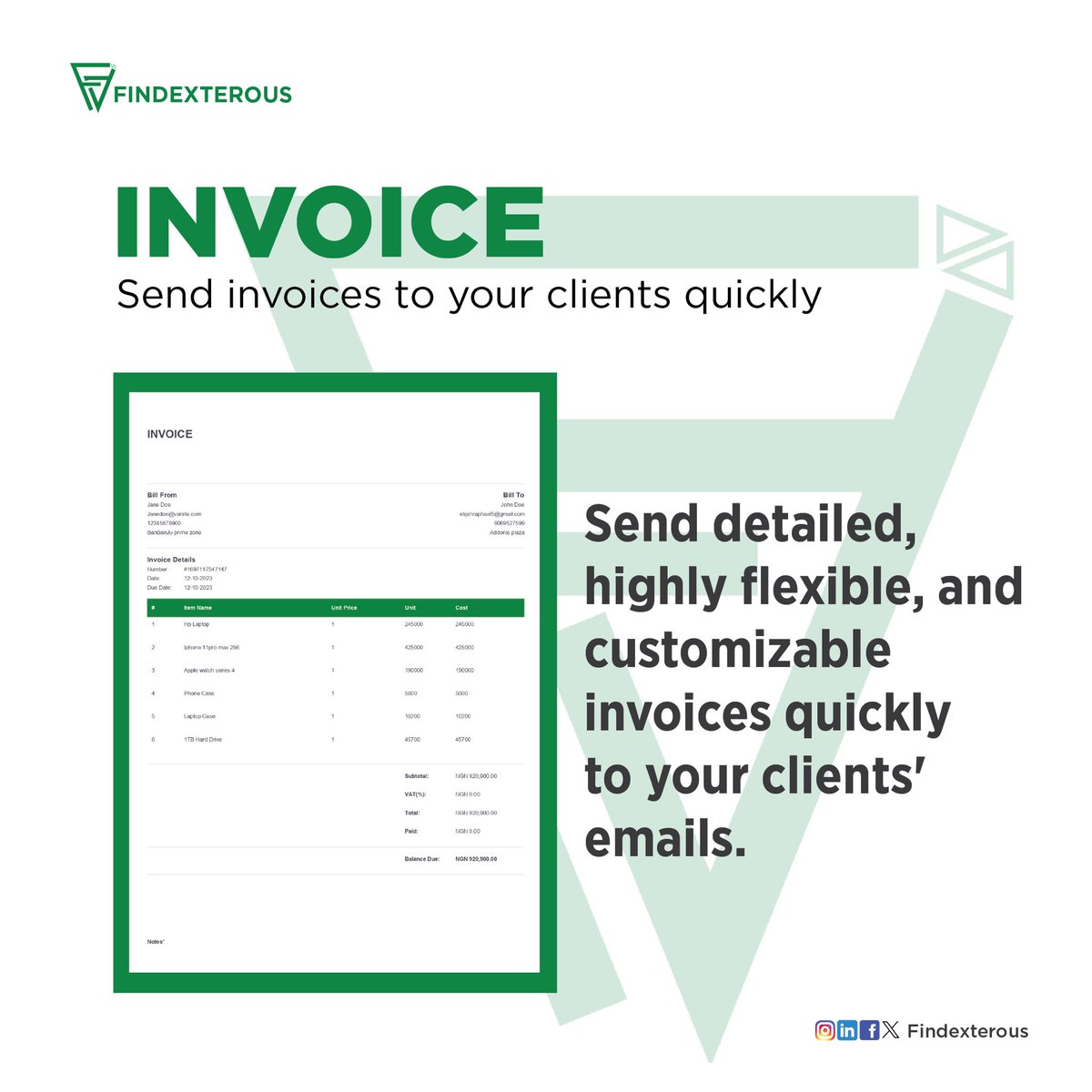 findexterous's tweet photo. Findexterous simplifies business finances. It helps with invoices, expense tracking, payroll, and more. Make it your reliable financial partner. To get started visit https://t.co/P4XLvyTbYT #friday #invoicemadeeasy 
_
_
_
_
#salary #business #payrollsoftware #invoice #fintechs https://t.co/hsRC7k0RqP