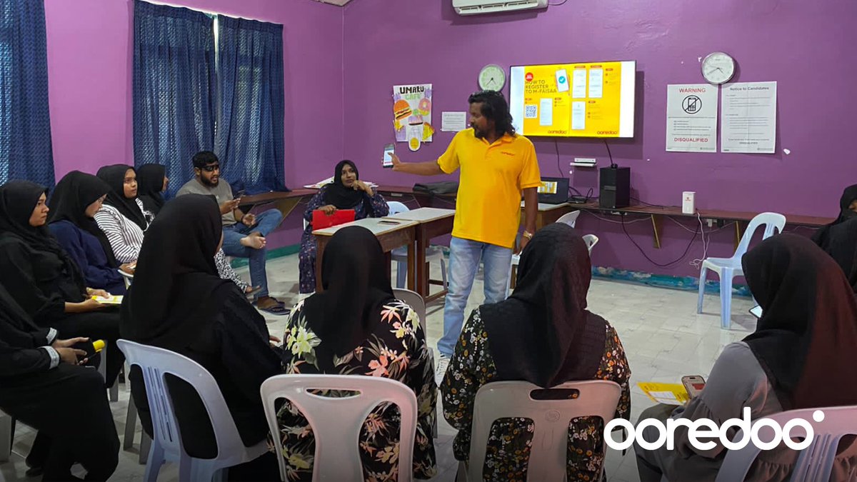 OoredooMaldives's tweet photo. Highlights from the awareness session held for N. Landhoo Pre - School parents on digital finance and it’s convenience as part of our efforts to build a #DigitalMaldives. Landhoo community can now easily pay pre - school fees among other payments made to Landhoo Council from anywhere, anytime via #mFaisaa.