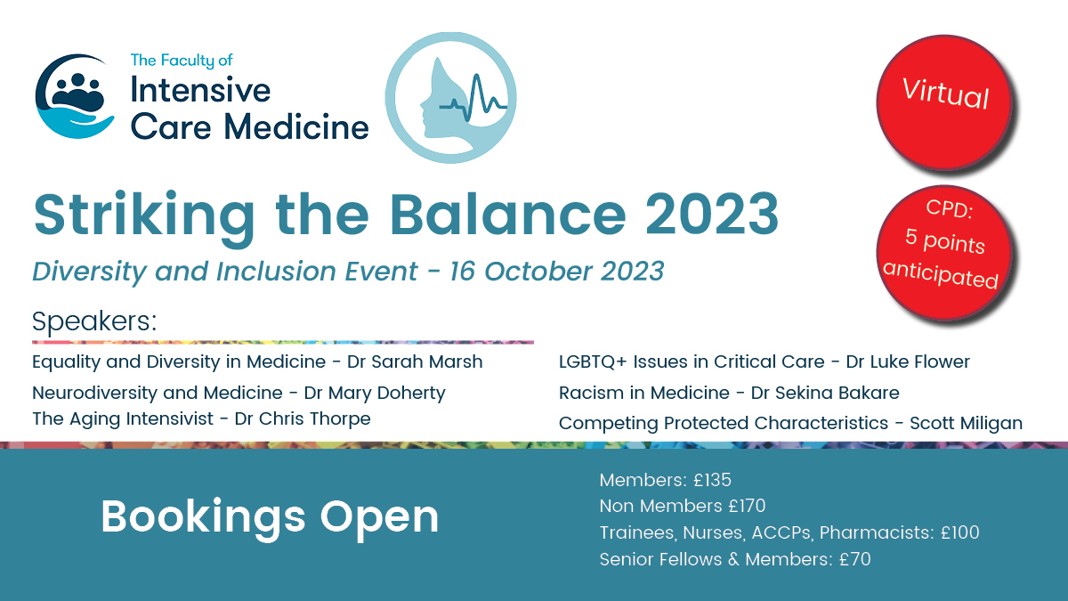 Women in Intensive Care Medicine (@womenicm) on Twitter photo We still have places available for the <a href="/WomenICM/">Women in Intensive Care Medicine</a>
Striking the Balance Event - Monday 16th October.
Click here to register and for more speaker information: bit.ly/WICM-STB We still have places available for the <a href="/WomenICM/">Women in Intensive Care Medicine</a>
Striking the Balance Event - Monday 16th October.
Click here to register and for more speaker information: bit.ly/WICM-STB