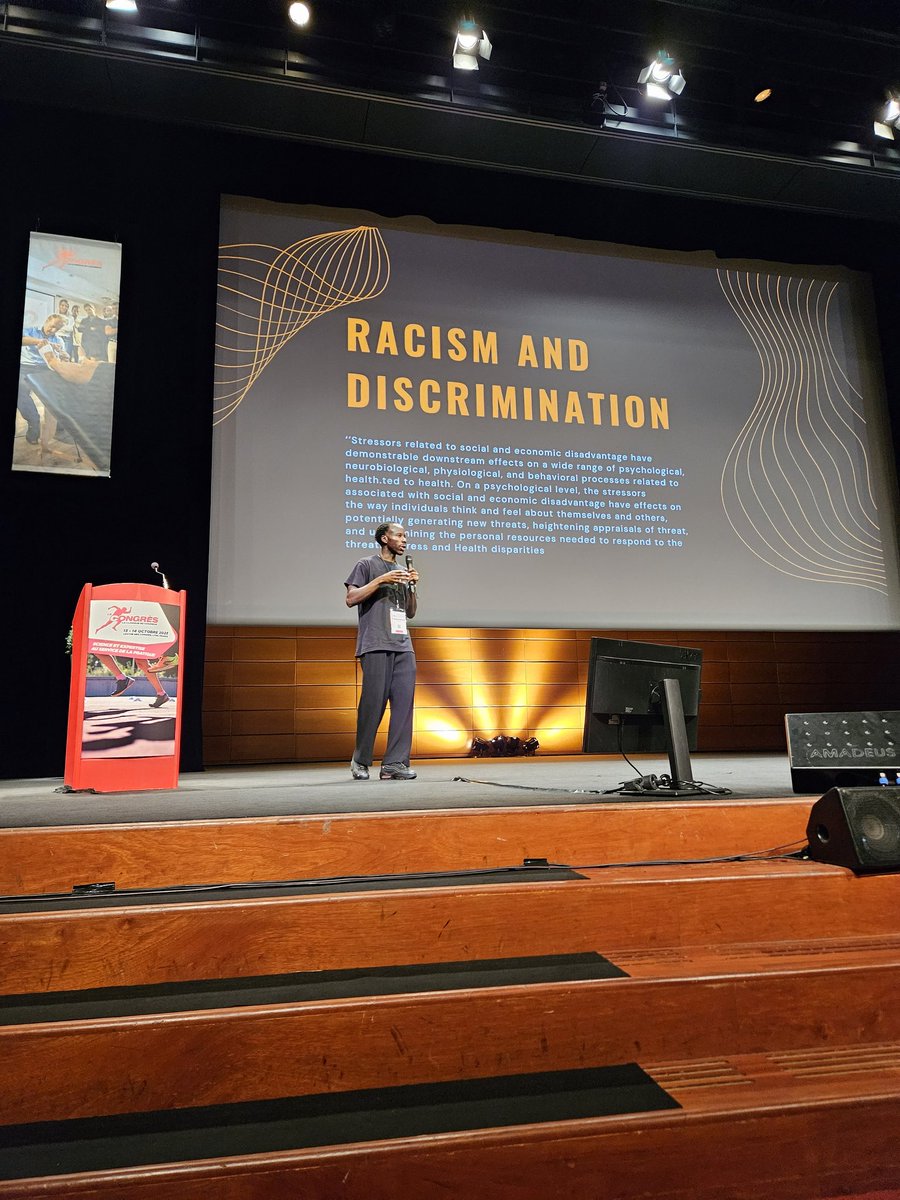 "Racism and discrimination are major issues for black people's physical activity levels" <a href="/Manni_O/">Emmanuel Ovola</a> #LeCongresLCDC2023