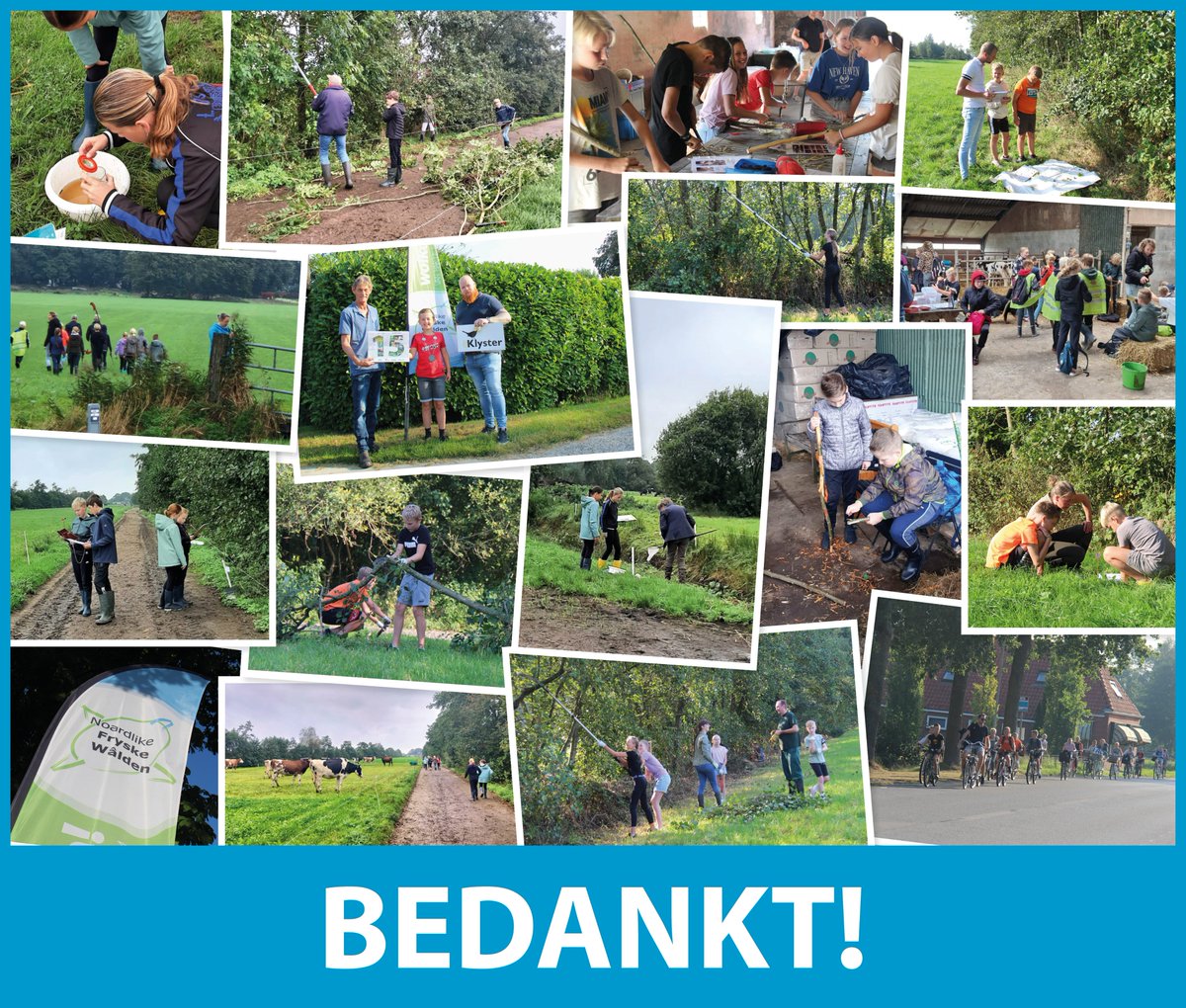 Het Jeugdeducatieproject ‘Takomst foar in unyk lânskip’ zit erop! Ruim 850 kinderen van 38 schoolklassen uit het werkgebied gingen een ochtend op de boerderij helpen. We bedanken de bijna 30 leden die klassen hebben ontvangen, <a href="/LBFriesland/">Landschapsbeheer FRL</a>, de NME's en alle vrijwilligers!