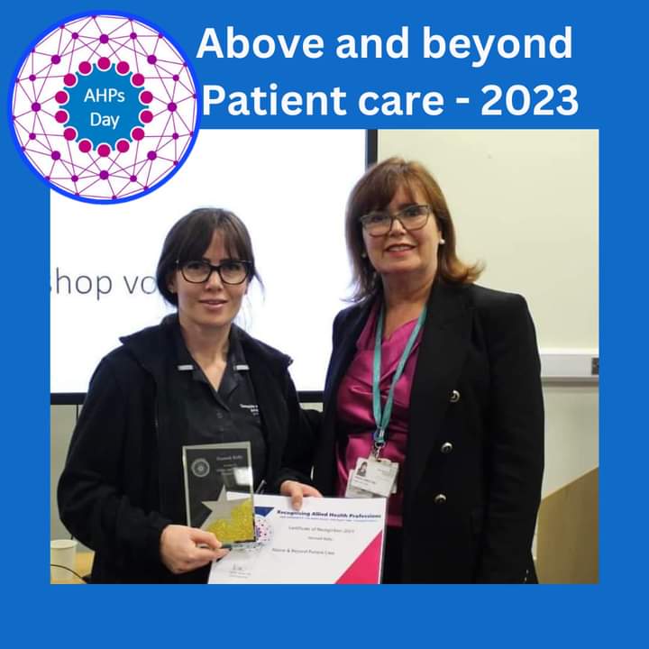 TGHpodiatry's tweet photo. Congratulations to Hannah for winning the category of 'above and beyond patient care'.
She is a fantastic podiatrist and role model to the foot protection team.
#podiatrist #ahpday #podiatryuk #podiatrycareers #footprotection #footteam #ashtonunderlyne #tameside #nhspodiatry https://t.co/FFNmXjNbtL