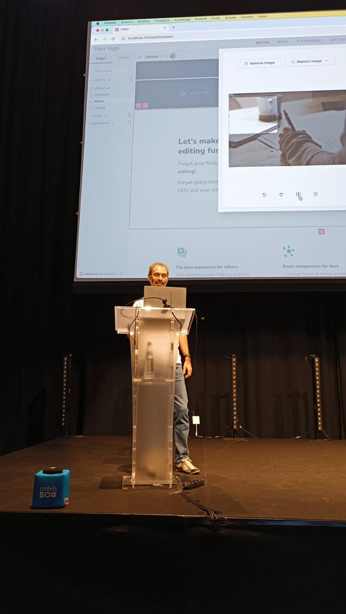 ReactBricks's tweet photo. A few snapshots of @matteofrana's talk, "Visual editing: now is the time" at @BrusselsReact. Fantastic insights into the future of React development. Exciting times ahead!

#reactbrussels https://t.co/hxElItrJjN