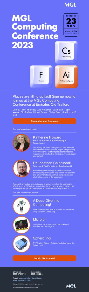 The full agenda is now live for the <a href="/MGLWorldNews/">MGLWorld.com</a> Manchester Computing Conference. Places are booking up fast so get booked on for free ASAP.

eventbrite.co.uk/e/715207885037…