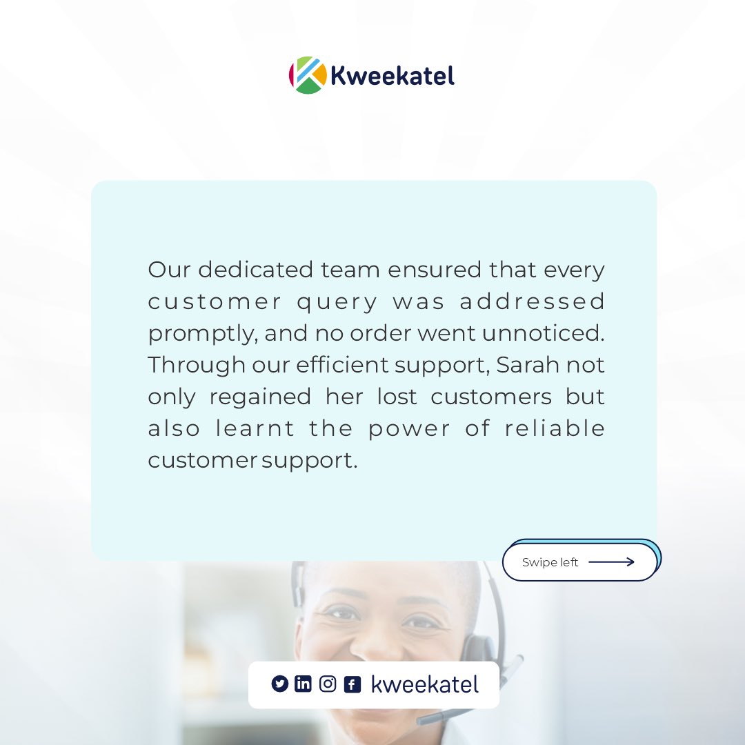 kweekatel's tweet photo. Together, we can transform your business with reliable support. 🥰

#successstory #customersupport #kweekatel #kweekagent #customerexperience https://t.co/C42wdwQ9Ie