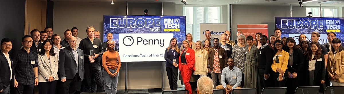 We finally got to collect our European Fintech Award for 'Pension Tech of the Year'.🎉

Thanks to the team <a href="/fintechwest/">FinTech West</a> for the presentation and the audience for joining our Head of Pensions  <a href="/hendersond101/">David Henderson</a>  for the picture!