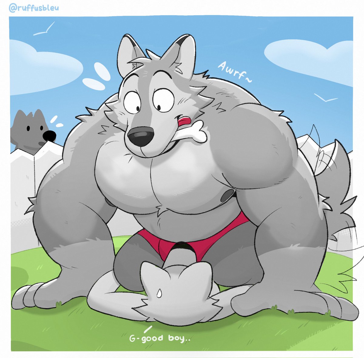 ruffusbleu's tweet photo. Playing with the Ruffus! 🐺🦴 https://t.co/HA6w11GZ6O