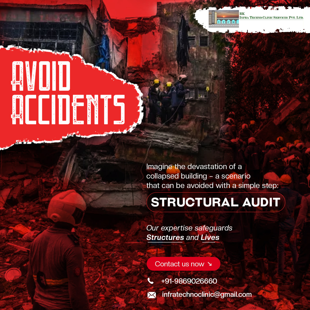 Avoid Accidents

Imagine the devastation of a collapsed building – a scenario that can be avoided with a simple step: #StructuralAudits

Our expertise safeguards Structures and Lives

#BuildingSafety #BuildingManagement #PropertyOwners #BuildingOwners #Maintenance #Expertise