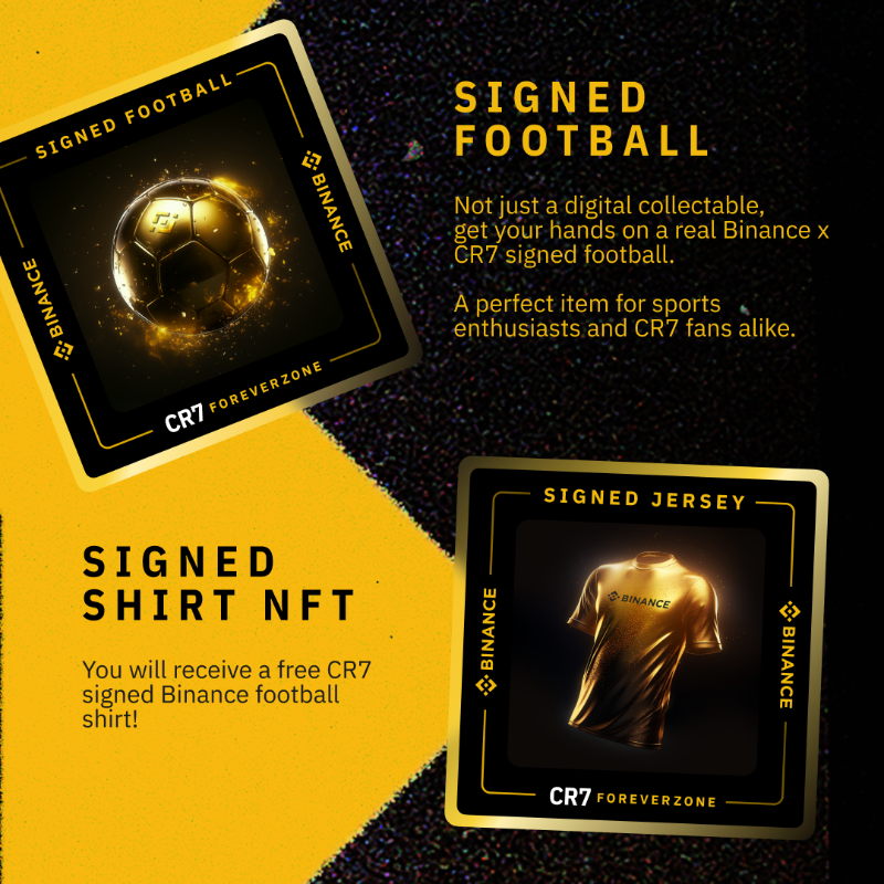 binance's tweet photo. "What can I get from a CR7 ForeverZone Box?"

Swipe to find out 👉