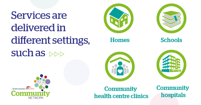 NHSConfed's tweet photo. 🏡 Home
🏥 Community hospitals
🩺 Community health centres and clinics
👨‍🎓 Schools

Community health services, delivered in lots of settings, play a key role in our health and care system. 

We’re #CelebratingCommunityServices all week.

https://t.co/vsm7y4ShF4

@NHSProviders