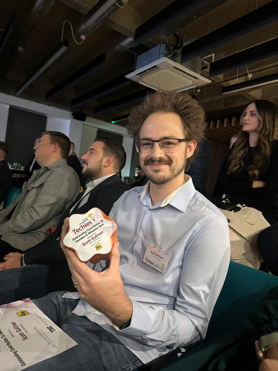 fluffsoftware's tweet photo. 🏆 Our Founder Scott Gulliver won the 'Outstanding Contribution to Swindon and Wiltshire' tech #award 

🥇 Well done to all the other winners on the night and thank you to @TBESW for the great night!

#winner #softwareawards #software #techies #appdev https://t.co/2ui8zAtp72