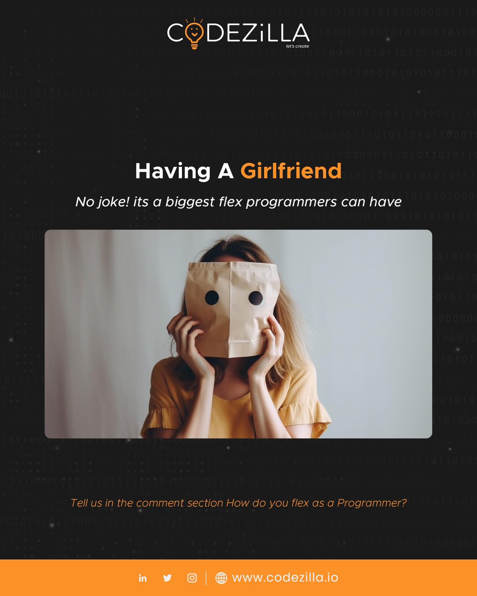 codezillians's tweet image. Programmers and Coders have their own ways of flexing.

Here are some ways programmers flex with each other.

Tell us in the comment section How do you flex as a Programmer?

#codezillans #programmerhumor #programmer #programmingmemes #programming #programmerslife #codezilla